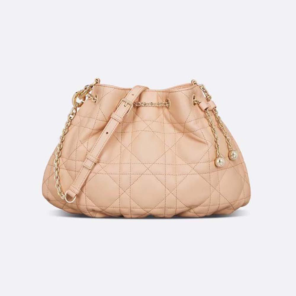 Dior Women Medium Dior Ammi Bag Sand Pink Supple Macrocannage Lambskin